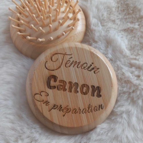 Brosse à cheveux personnalisée en bambou