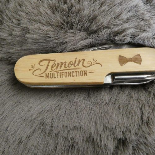 Couteau multifonction personnalisé en bambou