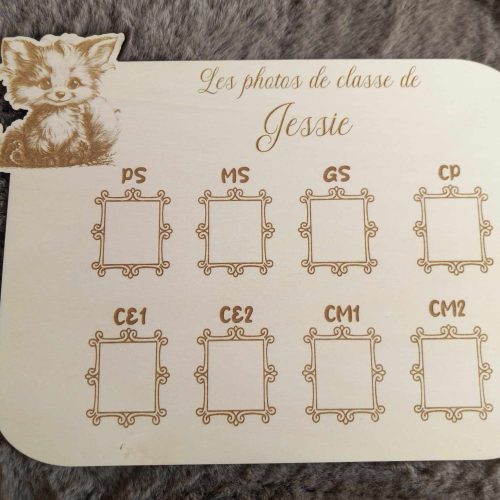 Cadre photos de classe personnalisé en bois