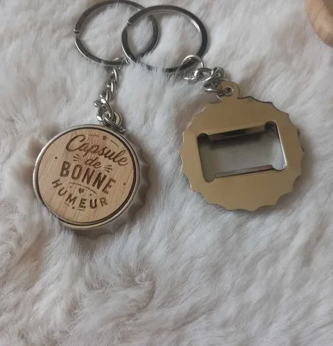 Porte-clés décapsuleur gravé personnalisé