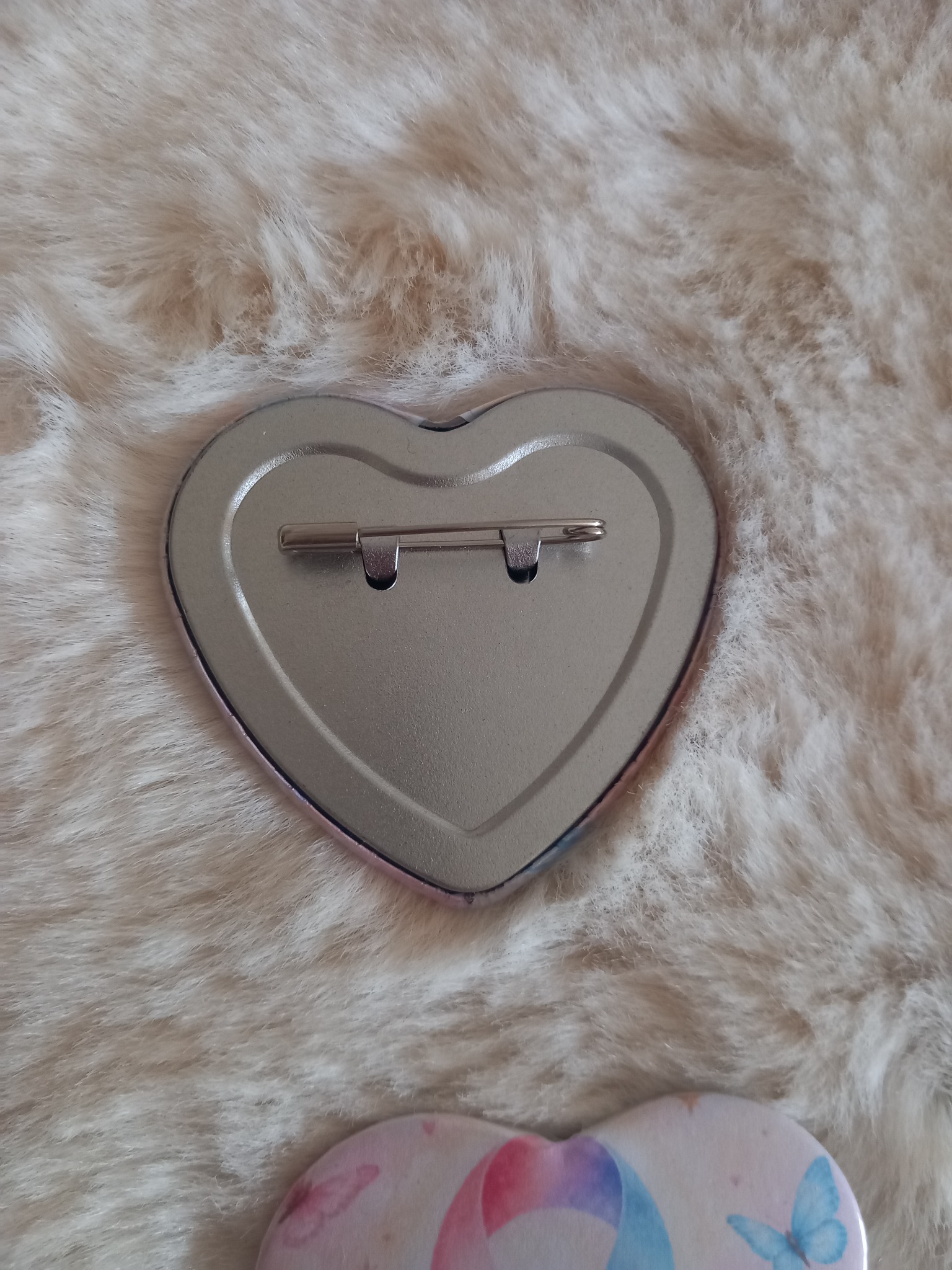 Badge cœur ruban rose et bleu – Deuil périnatal – 15 octobre – Image 2