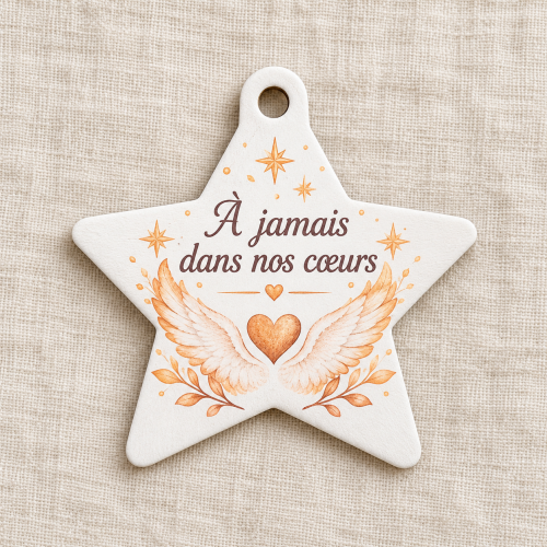 Étoile souvenir de Noël personnalisée – À jamais dans nos cœurs